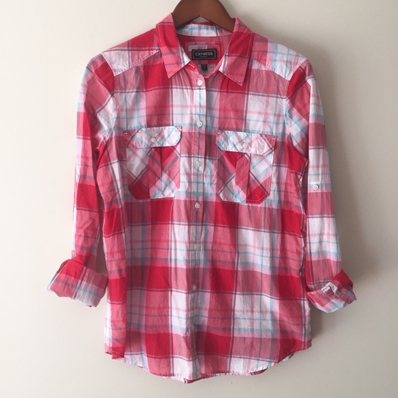 Express Tops - Plaid Button Down by Express